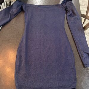 Lucy in the Sky navy mini Hoco dress with sleeves.  Never worn.  Xs